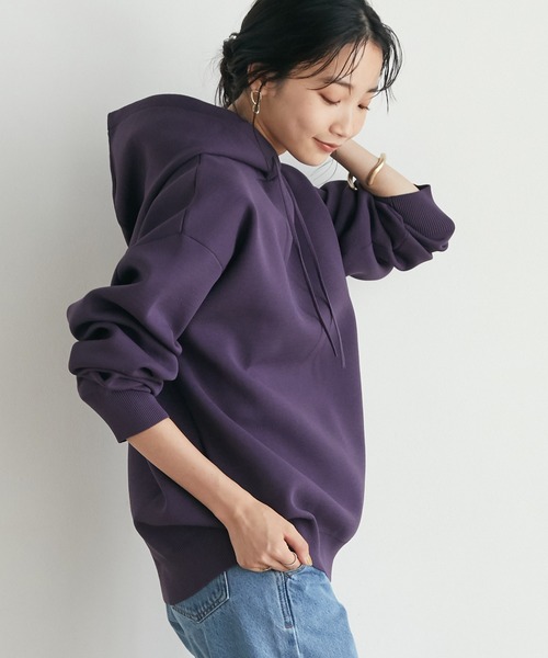 CRAFT STANDARD BOUTIQUE(クラフトスタンダードブティック)の「ニットパーカー *◆(ニット/セーター・レディース・ダークグリーン/ベージュ/パープル・FREE)」の3枚目の写真