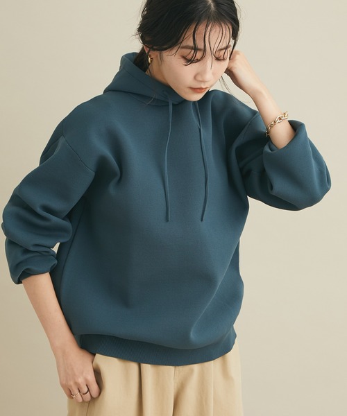 CRAFT STANDARD BOUTIQUE(クラフトスタンダードブティック)の「ニットパーカー *◆(ニット/セーター・レディース・ダークグリーン/ベージュ/パープル・FREE)」の2枚目の写真