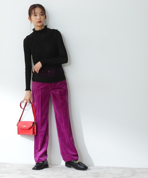 N.(N. Natural Beauty Basic)(エヌエヌナチュラルビューティーベーシック)の「《n.'look》◆格子柄レース編みジレニット(ニット/セーター・レディース・ブラック/クリーム・MEDIUM)」の10枚目の写真