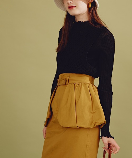 N.(N. Natural Beauty Basic)(エヌエヌナチュラルビューティーベーシック)の「《n.'look》◆格子柄レース編みジレニット(ニット/セーター・レディース・ブラック/クリーム・MEDIUM)」の6枚目の写真