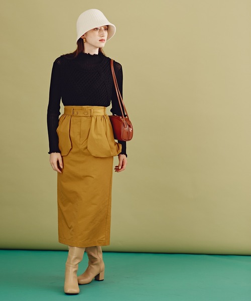 N.(N. Natural Beauty Basic)(エヌエヌナチュラルビューティーベーシック)の「《n.'look》◆格子柄レース編みジレニット(ニット/セーター・レディース・ブラック/クリーム・MEDIUM)」の4枚目の写真