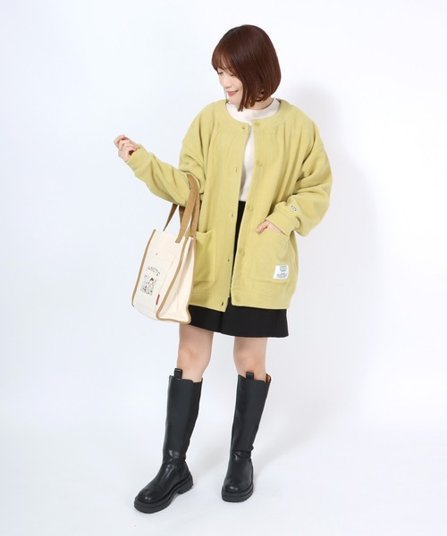 DISCUS ATHLETIC（ディスカス　アスレチック）の「DISCUS ATHLETIC（ディスカスアスレチック）フリースクルーネックカーディガン（カーディガン/ボレロ・レディース・イエロー/オレンジ/アイボリー/ブラック・M/L）」の19枚目の写真