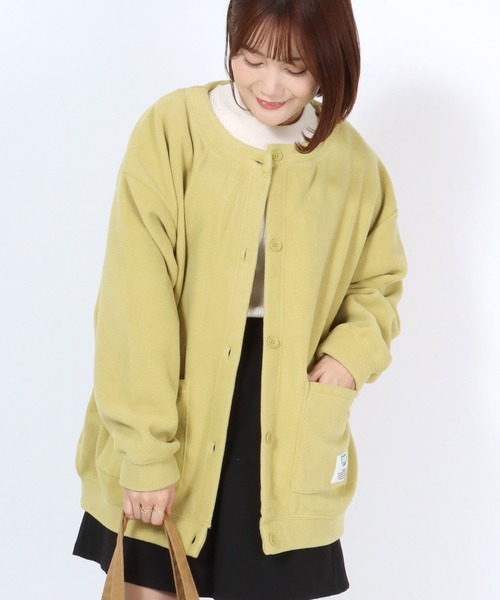 DISCUS ATHLETIC（ディスカス　アスレチック）の「DISCUS ATHLETIC（ディスカスアスレチック）フリースクルーネックカーディガン（カーディガン/ボレロ・レディース・イエロー/オレンジ/アイボリー/ブラック・M/L）」の15枚目の写真