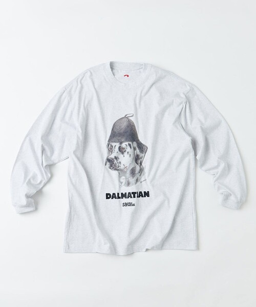 FREAK'S STORE(フリークスストア)の「SAUVENIR/サウベニア ダルメシアン L/S TEE/刺繍TEE/プリントTEE/リンガーTEE(Tシャツ/カットソー・メンズ・ホワイト/ブラック/グレー/その他9・SMALL/MEDIUM/LARGE)」の3枚目の写真