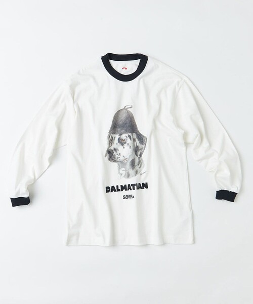 FREAK'S STORE(フリークスストア)の「SAUVENIR/サウベニア ダルメシアン L/S TEE/刺繍TEE/プリントTEE/リンガーTEE(Tシャツ/カットソー・メンズ・ホワイト/ブラック/グレー/その他9・SMALL/MEDIUM/LARGE)」の4枚目の写真