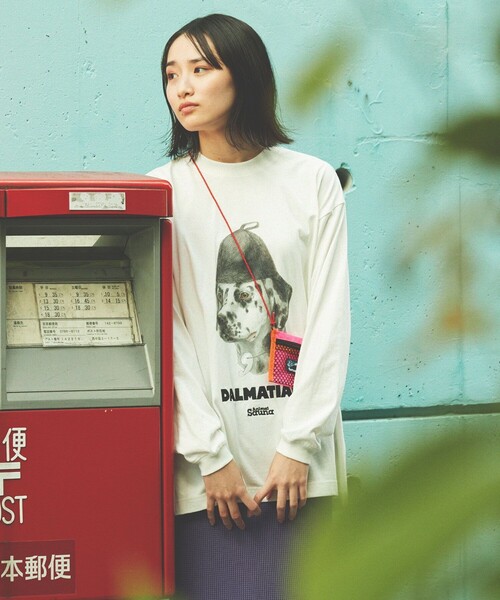FREAK'S STORE(フリークスストア)の「SAUVENIR/サウベニア ダルメシアン L/S TEE/刺繍TEE/プリントTEE/リンガーTEE(Tシャツ/カットソー・メンズ・ホワイト/ブラック/グレー/その他9・SMALL/MEDIUM/LARGE)」の6枚目の写真