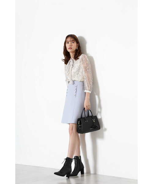 JILL STUART（ジルスチュアート）の「◆ポリーンチャームバッグ（トートバッグ・レディース・ホワイト/ブラック・ﾌﾘ-）」の5枚目の写真