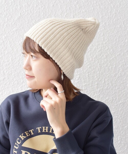 SHIPS（シップス）の「*〈手洗い可能〉ニットキャップ◇（ニットキャップ/ビーニー・レディース・オフホワイト/ブラック/ライトグレー/ライム/ライトパープル・ONE SIZE）」の10枚目の写真