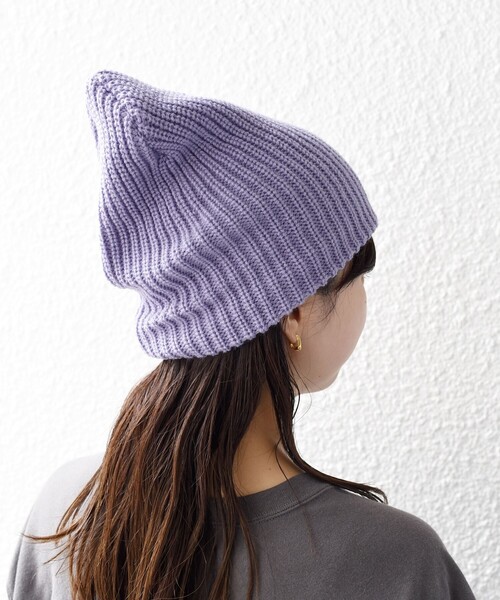 SHIPS（シップス）の「*〈手洗い可能〉ニットキャップ◇（ニットキャップ/ビーニー・レディース・オフホワイト/ブラック/ライトグレー/ライム/ライトパープル・ONE SIZE）」の13枚目の写真