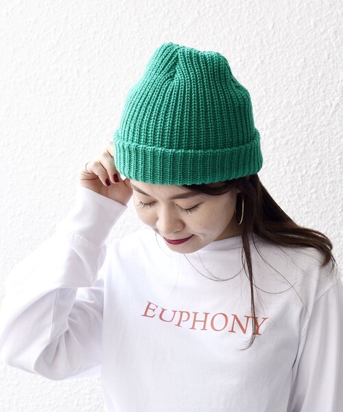 SHIPS（シップス）の「*〈手洗い可能〉ニットキャップ◇（ニットキャップ/ビーニー・レディース・オフホワイト/ブラック/ライトグレー/ライム/ライトパープル・ONE SIZE）」の19枚目の写真