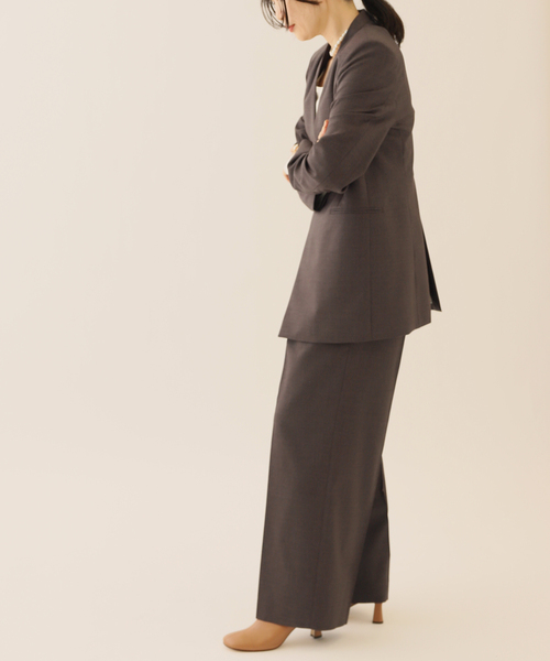 journal standard L'essage（ジャーナルスタンダードレサージュ）の「ウールトロワイドパンツ（その他パンツ・レディース・チョコ/ネイビー・36/38）」の7枚目の写真