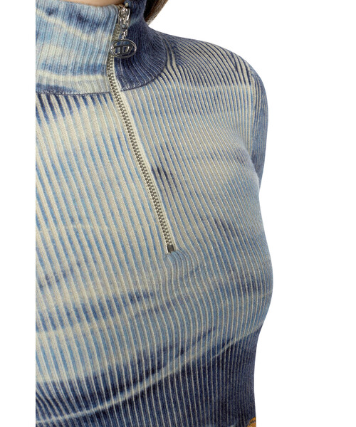 DIESEL（ディーゼル）の「レディース ジッパー 長袖ニット カモフラ（ニット/セーター・レディース・カーキ/グレー・SMALL/LARGE/MEDIUM）」の7枚目の写真