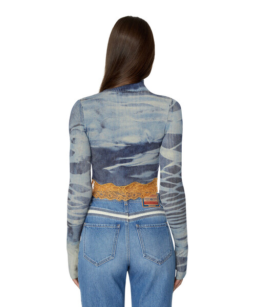 DIESEL（ディーゼル）の「レディース ジッパー 長袖ニット カモフラ（ニット/セーター・レディース・カーキ/グレー・SMALL/LARGE/MEDIUM）」の10枚目の写真