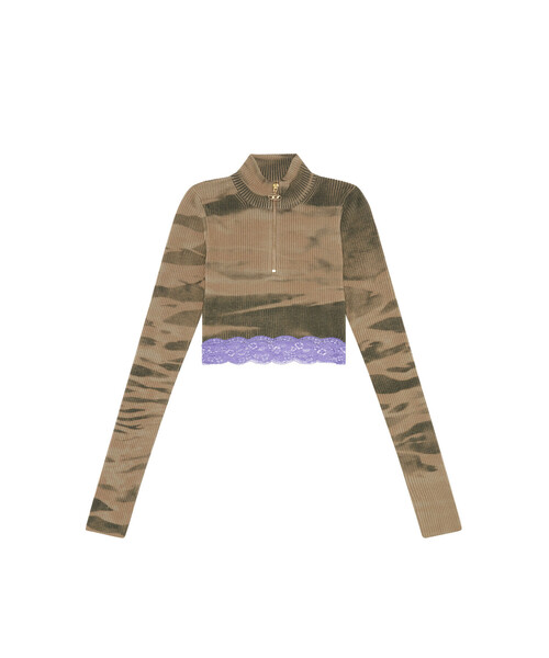 DIESEL（ディーゼル）の「レディース ジッパー 長袖ニット カモフラ（ニット/セーター・レディース・カーキ/グレー・SMALL/LARGE/MEDIUM）」の19枚目の写真