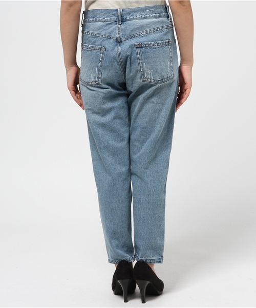 mystic（ミスティック）の「ダメージデニムテーパード（デニムパンツ・レディース・ホワイト/ブルー・1/2）」の3枚目の写真