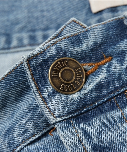 mystic（ミスティック）の「ダメージデニムテーパード（デニムパンツ・レディース・ホワイト/ブルー・1/2）」の11枚目の写真