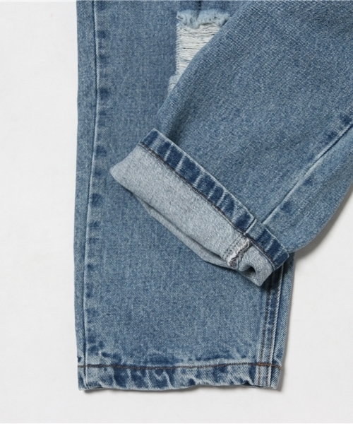 mystic（ミスティック）の「ダメージデニムテーパード（デニムパンツ・レディース・ホワイト/ブルー・1/2）」の12枚目の写真