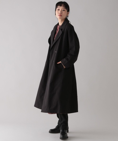 studio CLIP(スタディオクリップ)の「《Natural by studio CLIP》ヘリンボントレンチコート(トレンチコート・レディース・ブラック/カーキ・FREE)」の3枚目の写真
