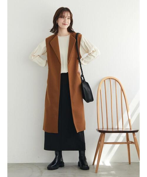 Green Parks(グリーンパークス)の「Iラインスカート*(スカート・レディース・ベージュ/ブラック/グリーン・FREE)」の5枚目の写真