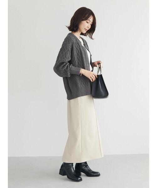 Green Parks(グリーンパークス)の「Iラインスカート*(スカート・レディース・ベージュ/ブラック/グリーン・FREE)」の6枚目の写真