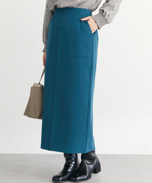 Green Parks(グリーンパークス)の「Iラインスカート*(スカート・レディース・ベージュ/ブラック/グリーン・FREE)」の1枚目の写真