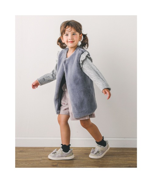 SLAP SLIP（スラップスリップ）の「SLAPSLIP/ファー＆プードルボアベスト(80~130cm)（ベスト・キッズ・グレー/オフホワイト/ピンク・MEDIUM/SMALL/LARGE）」の8枚目の写真