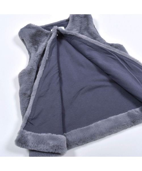 SLAP SLIP（スラップスリップ）の「SLAPSLIP/ファー＆プードルボアベスト(80~130cm)（ベスト・キッズ・グレー/オフホワイト/ピンク・MEDIUM/SMALL/LARGE）」の7枚目の写真