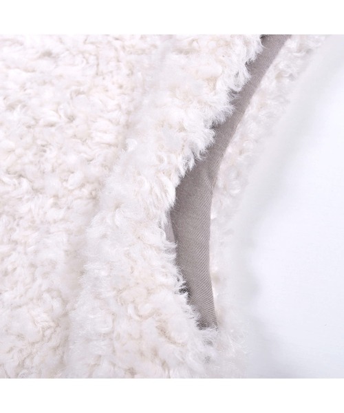 SLAP SLIP（スラップスリップ）の「SLAPSLIP/ファー＆プードルボアベスト(80~130cm)（ベスト・キッズ・グレー/オフホワイト/ピンク・MEDIUM/SMALL/LARGE）」の12枚目の写真