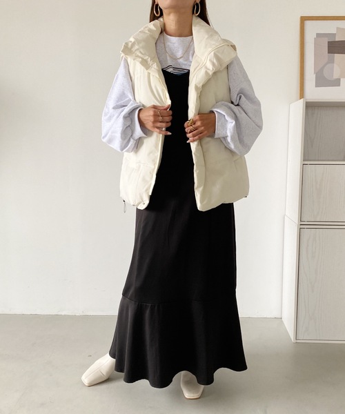 MYMOOD.（マイムード）の「ビッグダウンベスト（ダウンベスト・レディース・ブラック/アイボリー・FREE）」の20枚目の写真