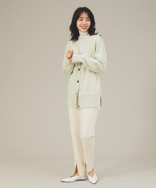 qualite（カリテ）の「シームレスタートルニット（ニット/セーター・レディース・ホワイト/ブラック/オレンジ/チャコールグレー・フリー）」の12枚目の写真