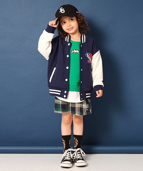 X-girl Stages(エックスガールステージス)の「スタジャン(スタジャン・キッズ・ネイビー/ベージュ・140cm/130cm/90cm/110cm/120cm/100cm)」の17枚目の写真