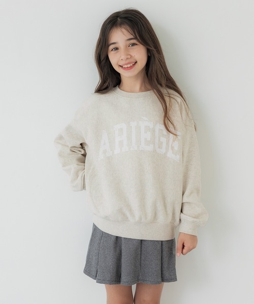 coca（coca）（コカ）の「キッズ 親子お揃い裏起毛カレッジスウェット（スウェット・キッズ・チャコールグレー/ネイビー/グレー/アイボリー/グリーン/ライトグレー/ブルー/オートミール・100/110/120/130/140/150）」の17枚目の写真