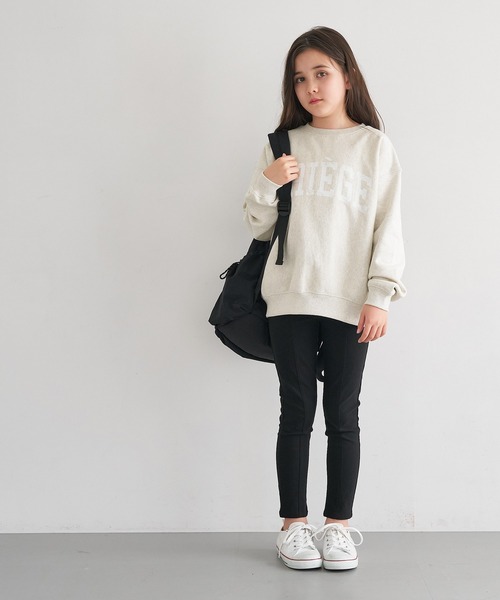 coca（coca）（コカ）の「キッズ 親子お揃い裏起毛カレッジスウェット（スウェット・キッズ・チャコールグレー/ネイビー/グレー/アイボリー/グリーン/ライトグレー/ブルー/オートミール・100/110/120/130/140/150）」の18枚目の写真