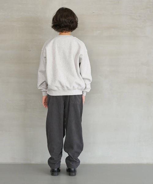 coca（coca）（コカ）の「キッズ 親子お揃い裏起毛カレッジスウェット（スウェット・キッズ・チャコールグレー/ネイビー/グレー/アイボリー/グリーン/ライトグレー/ブルー/オートミール・100/110/120/130/140/150）」の22枚目の写真