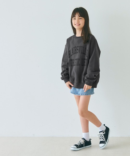 coca（coca）（コカ）の「キッズ 親子お揃い裏起毛カレッジスウェット（スウェット・キッズ・チャコールグレー/ネイビー/グレー/アイボリー/グリーン/ライトグレー/ブルー/オートミール・100/110/120/130/140/150）」の14枚目の写真