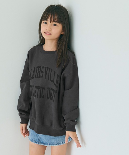 coca（coca）（コカ）の「キッズ 親子お揃い裏起毛カレッジスウェット（スウェット・キッズ・チャコールグレー/ネイビー/グレー/アイボリー/グリーン/ライトグレー/ブルー/オートミール・100/110/120/130/140/150）」の13枚目の写真