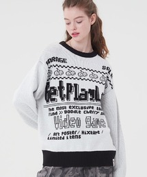 KIRSH DOODLE CHERRY PIXEL GRAPHIC KNIT ピクセルグラフィックニット