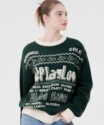 KIRSH DOODLE CHERRY PIXEL GRAPHIC KNIT ピクセルグラフィックニット