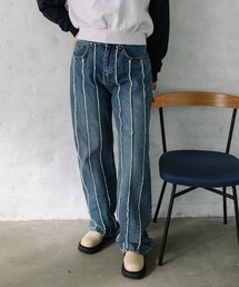 fringe line denim/フリンジラインデニム