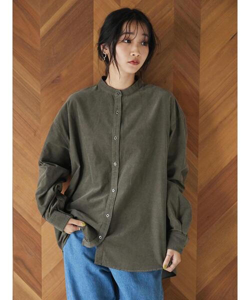 CRAFT STANDARD BOUTIQUE(クラフトスタンダードブティック)の「コーデュロイバンドカラーシャツ(シャツ/ブラウス・レディース・グレイッシュベージュ/カーキ/マスタード・M/L)」の7枚目の写真