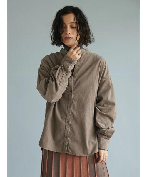 CRAFT STANDARD BOUTIQUE(クラフトスタンダードブティック)の「コーデュロイバンドカラーシャツ(シャツ/ブラウス・レディース・グレイッシュベージュ/カーキ/マスタード・M/L)」の17枚目の写真