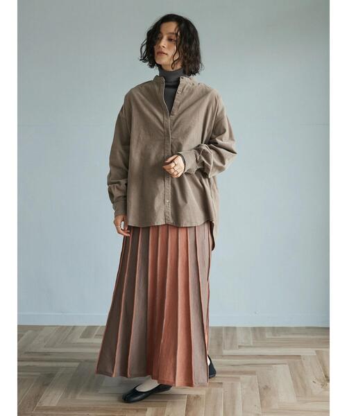 CRAFT STANDARD BOUTIQUE(クラフトスタンダードブティック)の「コーデュロイバンドカラーシャツ(シャツ/ブラウス・レディース・グレイッシュベージュ/カーキ/マスタード・M/L)」の19枚目の写真