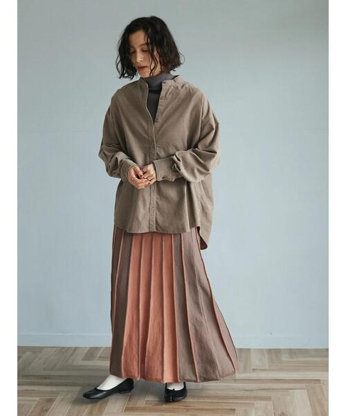 CRAFT STANDARD BOUTIQUE(クラフトスタンダードブティック)の「コーデュロイバンドカラーシャツ(シャツ/ブラウス・レディース・グレイッシュベージュ/カーキ/マスタード・M/L)」の20枚目の写真