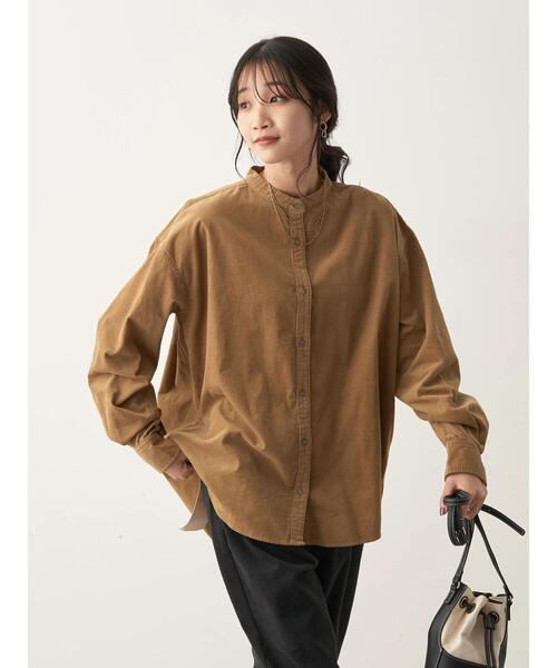 CRAFT STANDARD BOUTIQUE(クラフトスタンダードブティック)の「コーデュロイバンドカラーシャツ(シャツ/ブラウス・レディース・グレイッシュベージュ/カーキ/マスタード・M/L)」の22枚目の写真