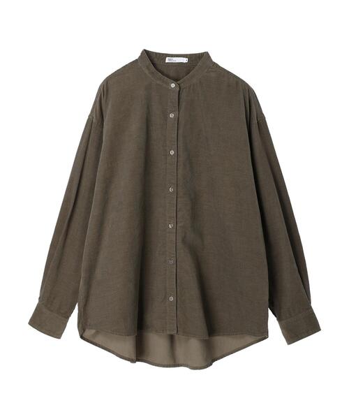CRAFT STANDARD BOUTIQUE(クラフトスタンダードブティック)の「コーデュロイバンドカラーシャツ(シャツ/ブラウス・レディース・グレイッシュベージュ/カーキ/マスタード・M/L)」の4枚目の写真