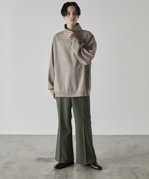 CLEL（クレイル）の「【CLEL】TR loose semi-flare pants / TRルーズセミフレアパンツ（スラックス・メンズ・ライトグレー/ブラック/オリーブ系・S/M/L）」の16枚目の写真