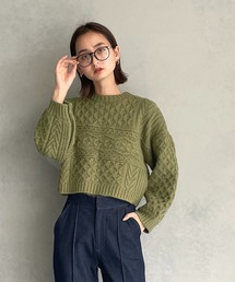 CLEIO | 【CLEIO】パッチワークケーブルニット(ニット/セーター)