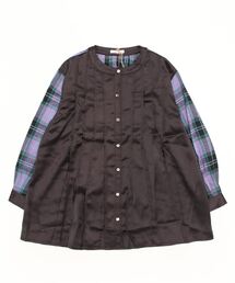 sandy | 【sandy】チェックｘサテン切り替えタックフレアーチュニック(チュニック)