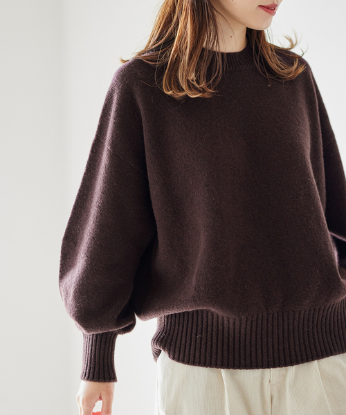 JOURNAL STANDARD（ジャーナルスタンダード）の「ウールカシミヤホールガーメントクループルオーバー（ニット/セーター・レディース・ホワイト/ブラック/ブラウン/ピンク・FREE）」の4枚目の写真