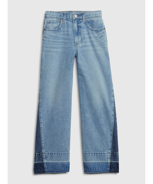 GAP(ギャップ)の「ウォッシュウェル ローストライド パッチワークデニム (キッズ)(デニムパンツ・キッズ・ライトインディゴブルー・8/6/10/16/12/14)」の4枚目の写真